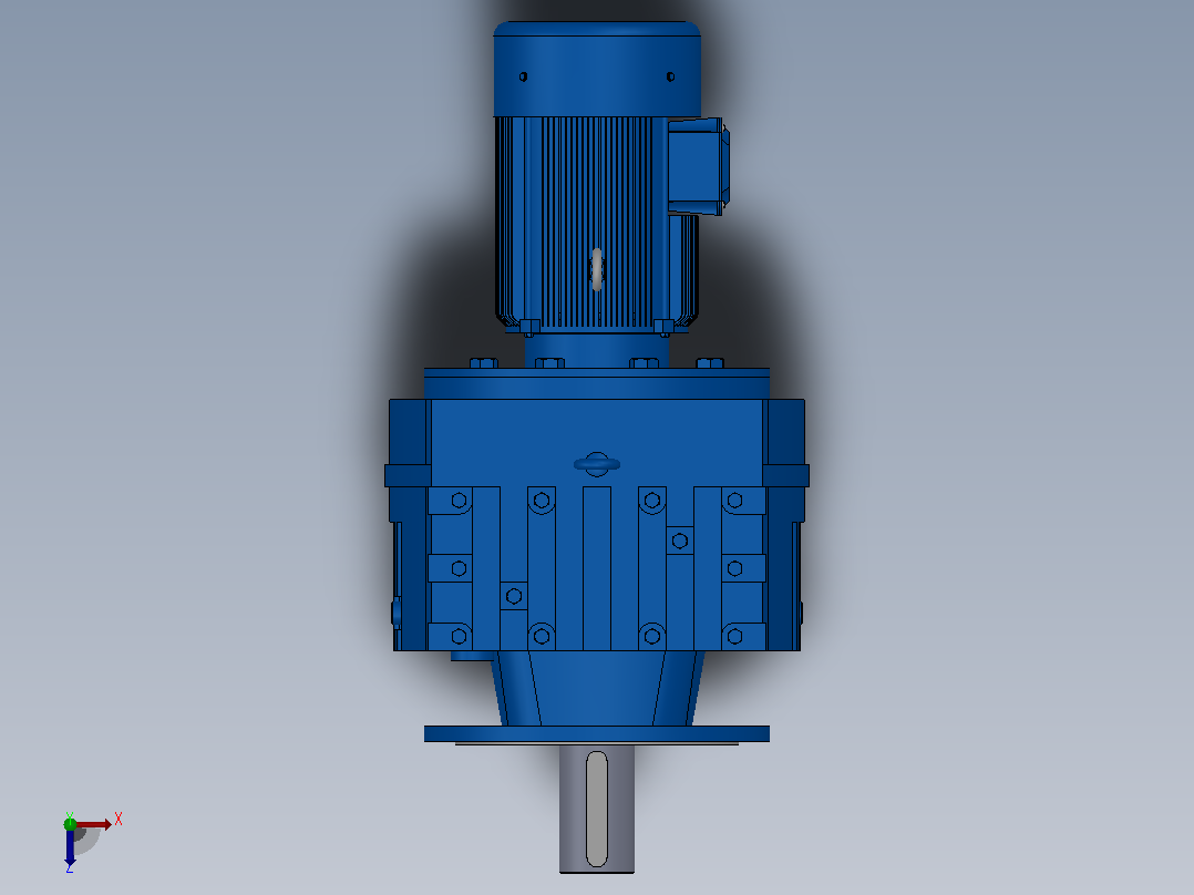 RF167法兰轴伸式安装斜齿轮减速机RF167-Y5.5-8P-132S-M1-0°-Φ550俯视图