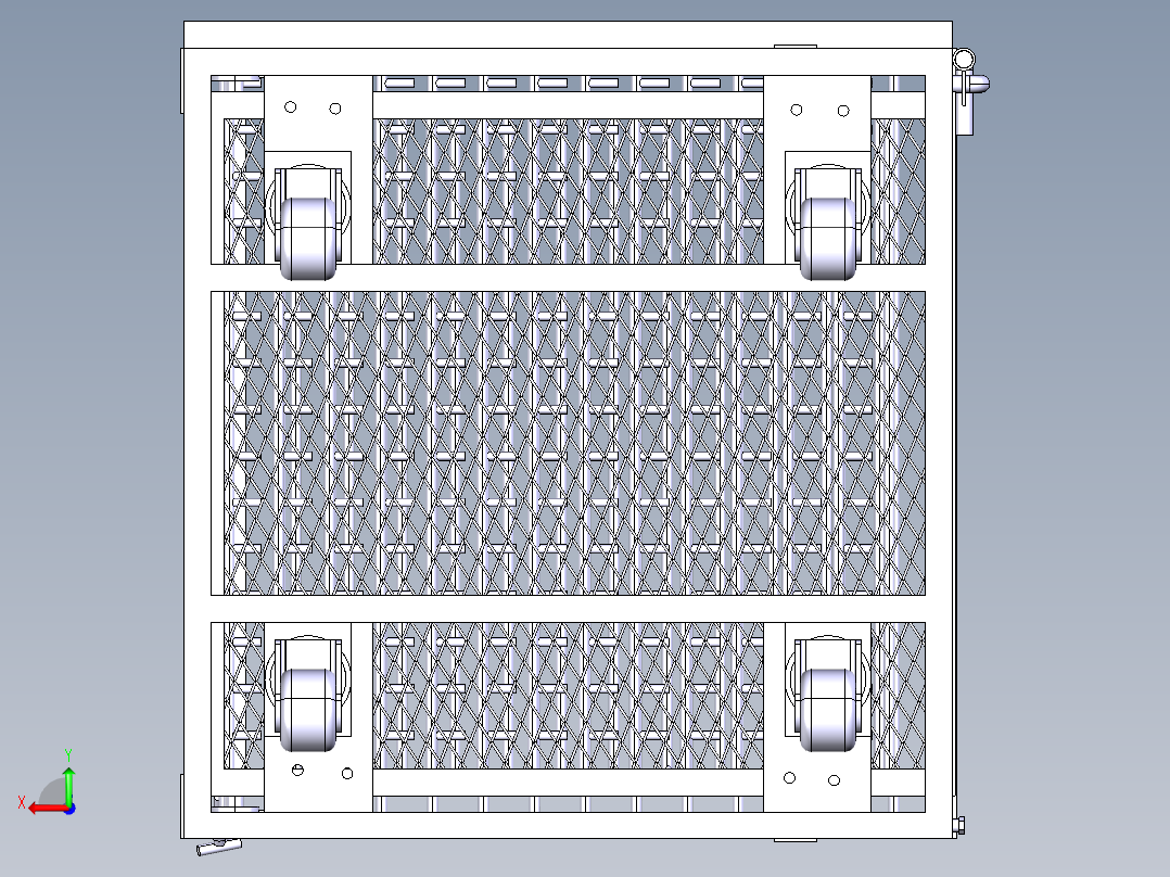 汽车内饰条容器周转车后视图