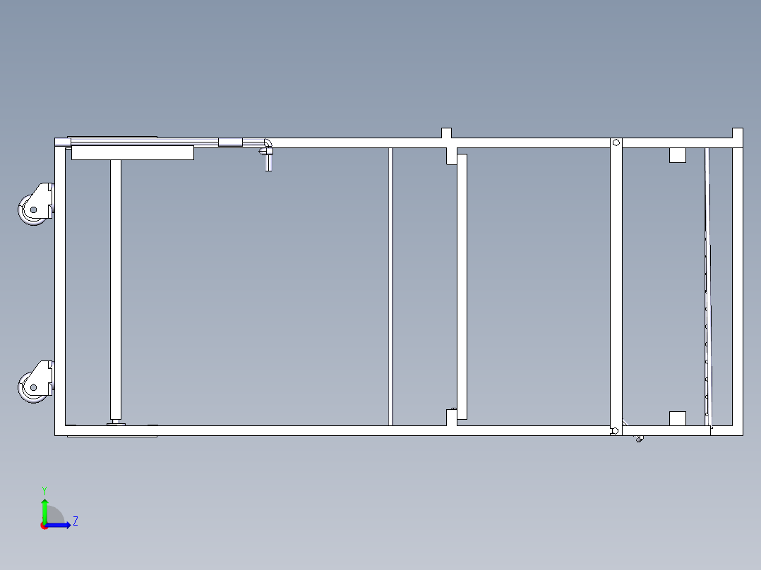 汽车内饰条容器周转车左视图
