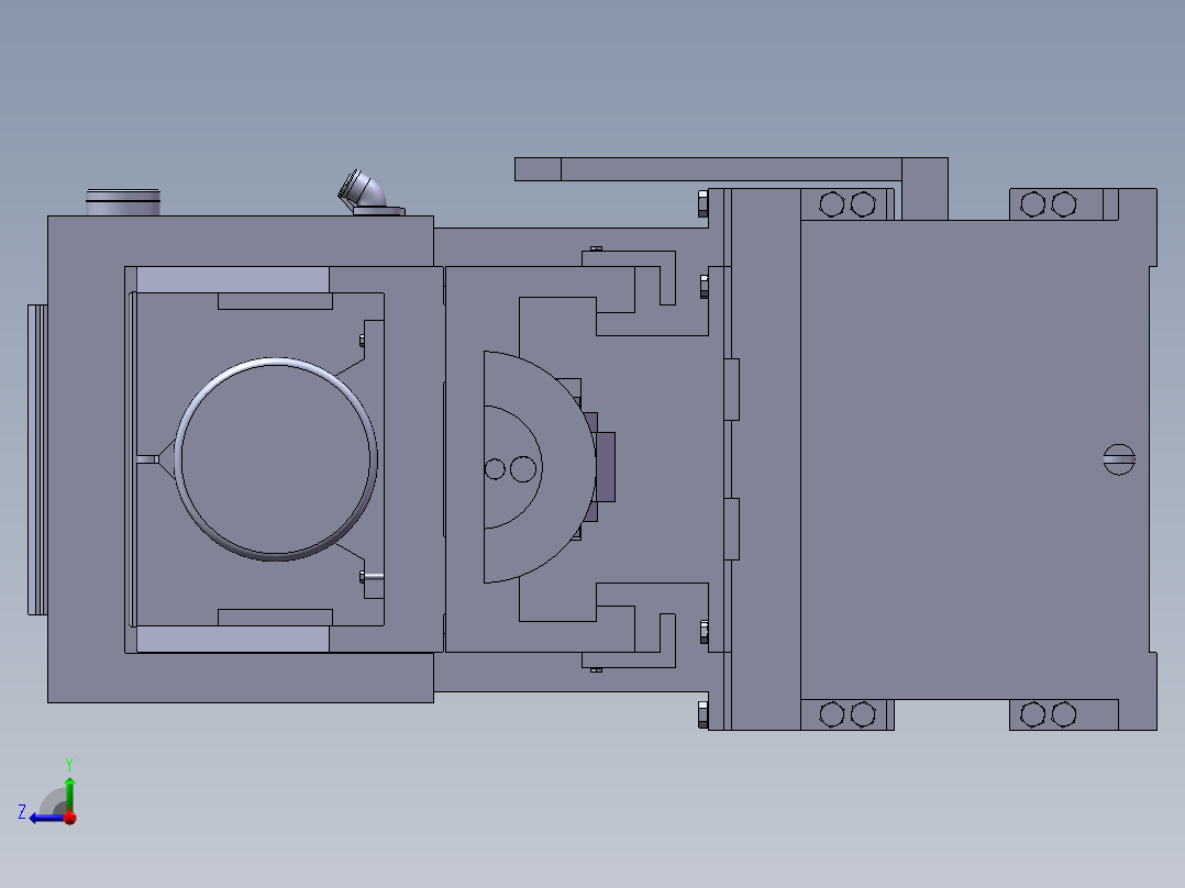 半轴壳体左右两面孔加工组合机床的总体设计右视图