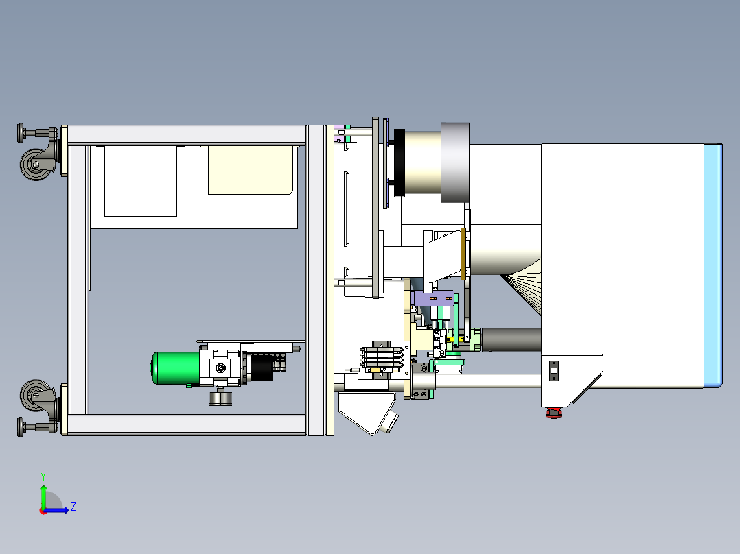 自动电子伺服压力机左视图