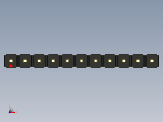 彩色公头100mil（2.54mm）系列-DS1021_black_1x11p_100mil_Type1_rev1.0前视缩略图