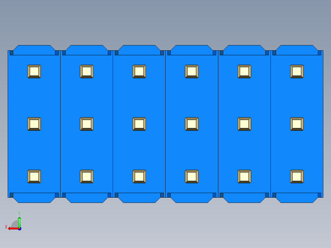 彩色公头100mil（2.54mm）系列-DS1021_blue_3x06p_100mil_Type1_rev1.0后视图