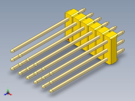 彩色公头100mil（2.54mm）系列-DS1021_yellow_3x06p_100mil_Type19_rev1.0
