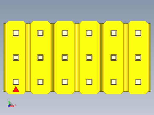 彩色公头100mil（2.54mm）系列-DS1021_yellow_3x06p_100mil_Type19_rev1.0前视缩略图