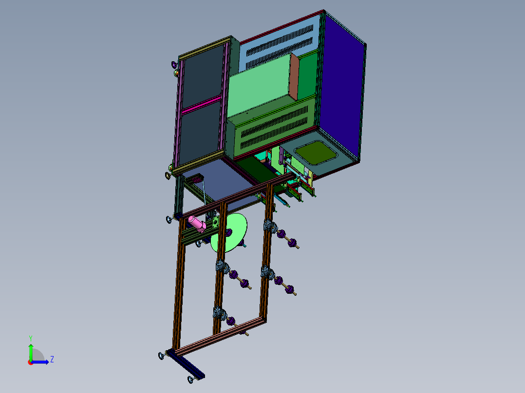 3D透气口罩热压成型机左视图