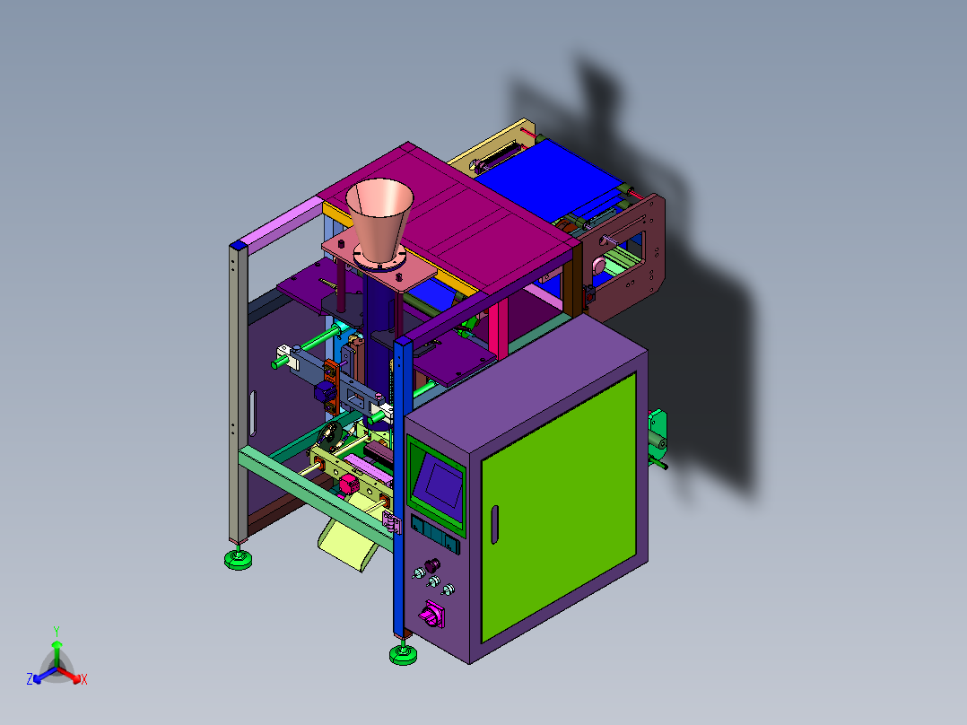 自动送料送膜纵封横封和输出包装机