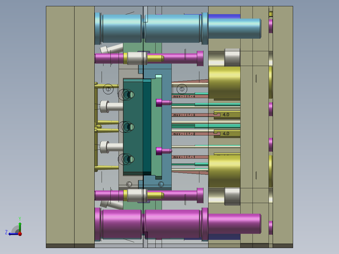 手机模具右视图