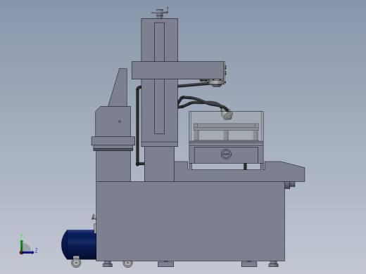 线切割机床sw源模型左视缩略图