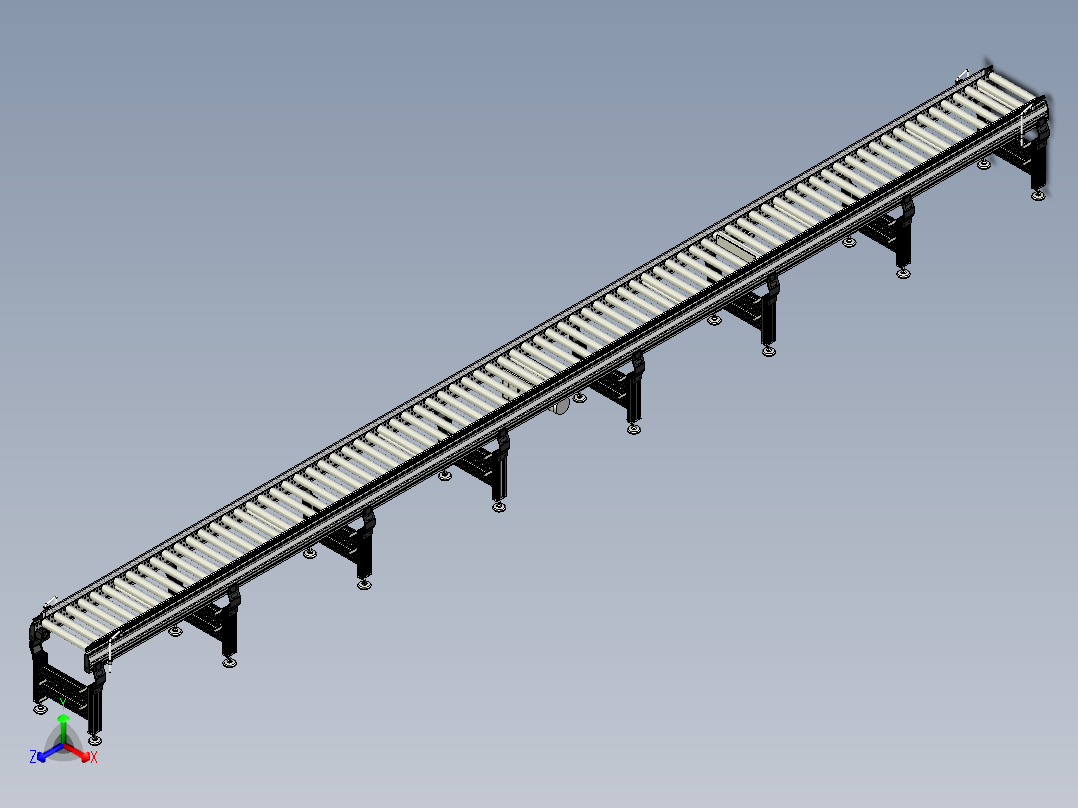铝型材辊道输送机三维
