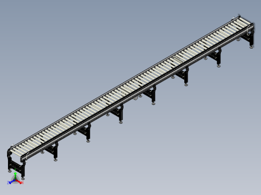 铝型材辊道输送机三维