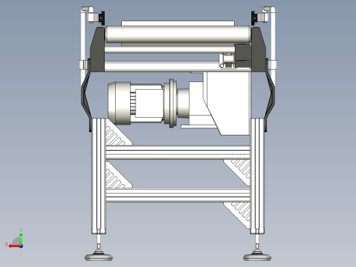 铝型材辊道输送机三维后视缩略图