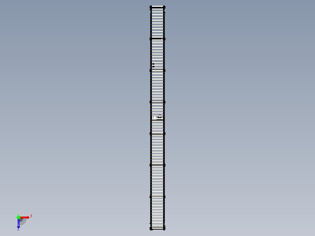 铝型材辊道输送机三维俯视图