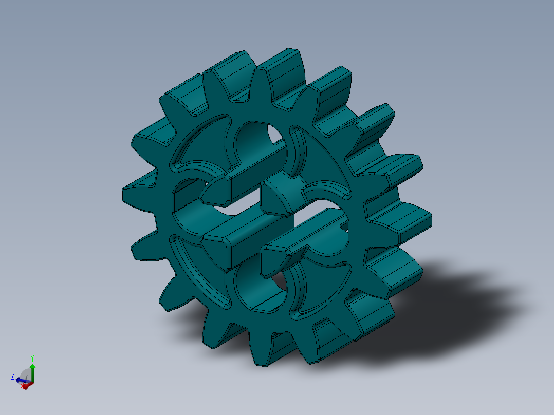 4019 - Teal - Bright Bluish GreenTechnic Gear 16 Tooth.SLDPRT主视图