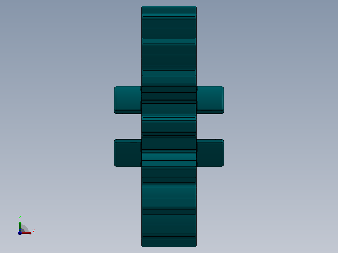 4019 - Teal - Bright Bluish GreenTechnic Gear 16 Tooth.SLDPRT前视图