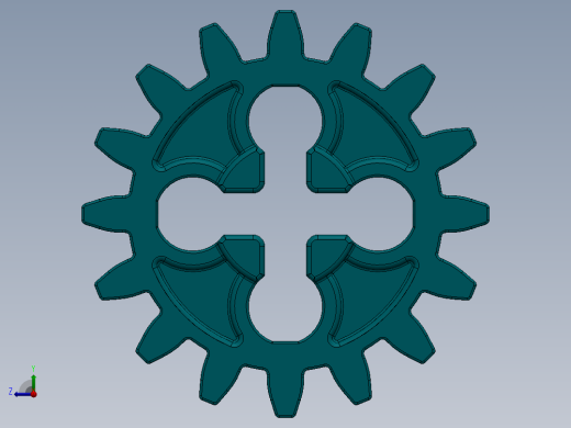 4019 - Teal - Bright Bluish GreenTechnic Gear 16 Tooth.SLDPRT右视缩略图