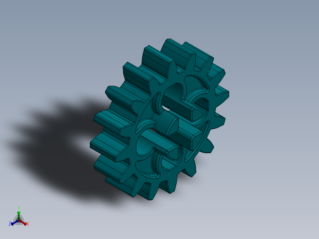 4019 - Teal - Bright Bluish GreenTechnic Gear 16 Tooth.SLDPRT正等轴测图