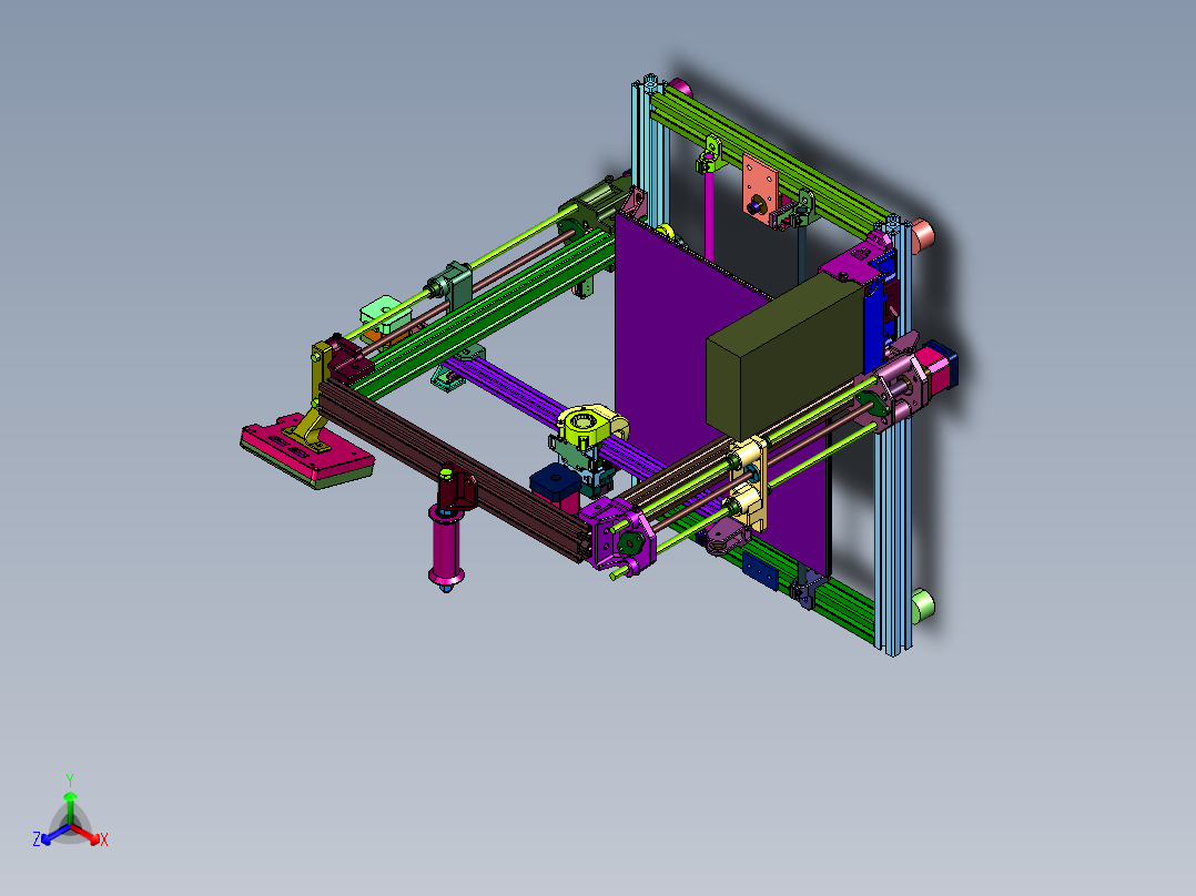 工业高性能工程材料3D打印机正等轴测图