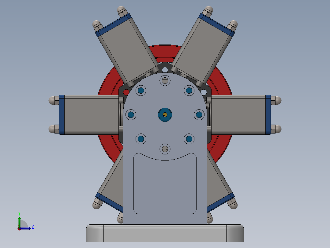 星形发动机左视图