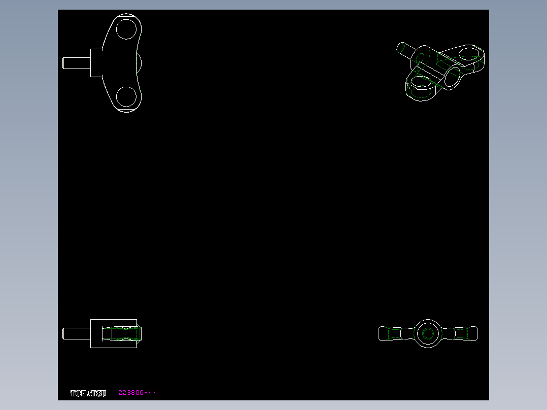 人體工學型把手(公牙)EWN.p-2D多系列多零件图纸模型