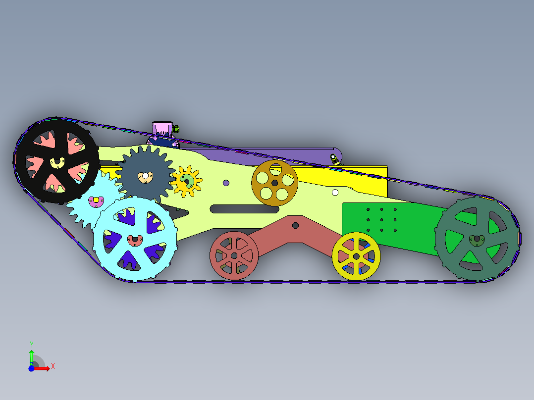 小型山地果园车履带驱动盘前视图
