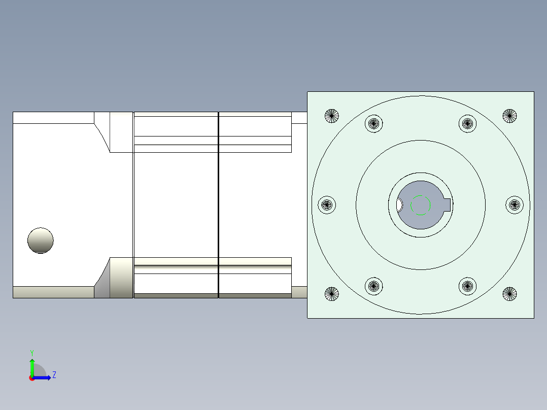 换向器PW140双孔 PGH115-L2 24-95-115-M6.stp左视图