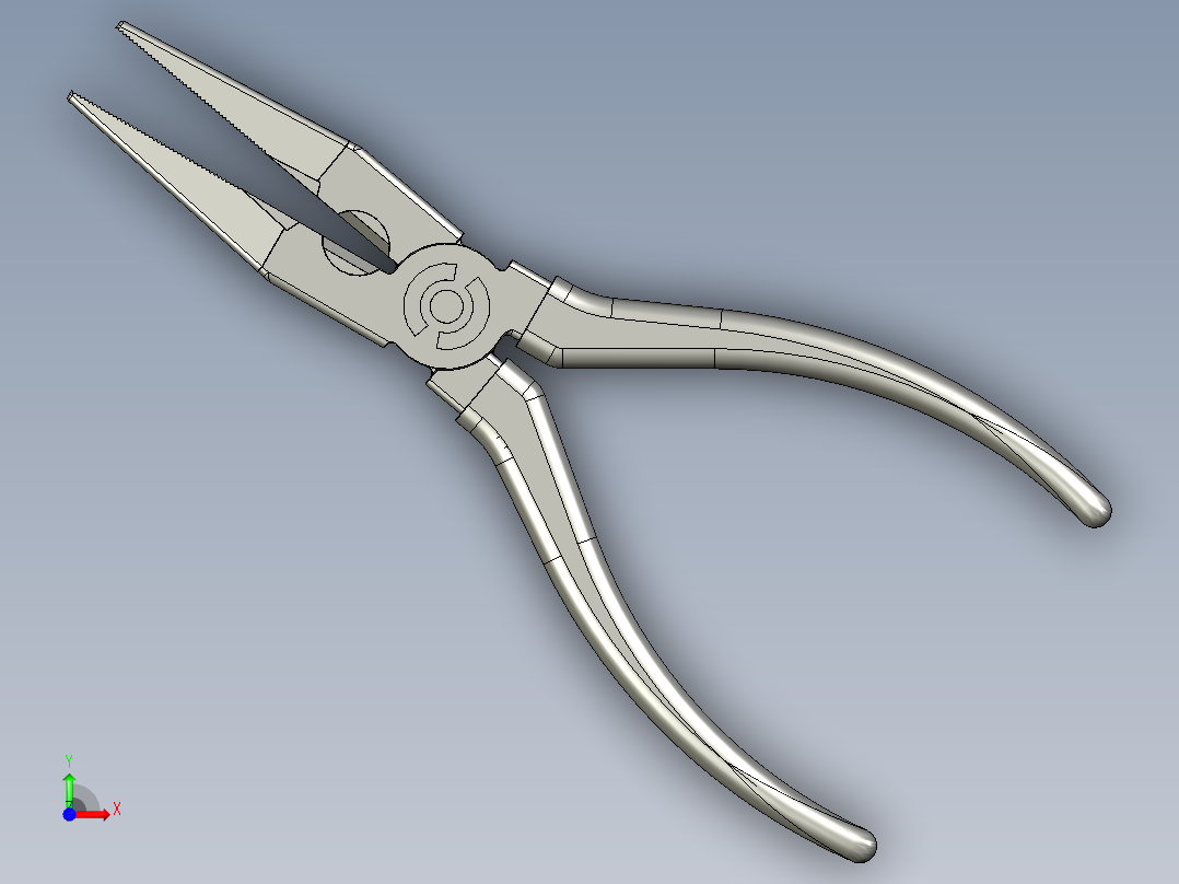 普通尖嘴钳前视图