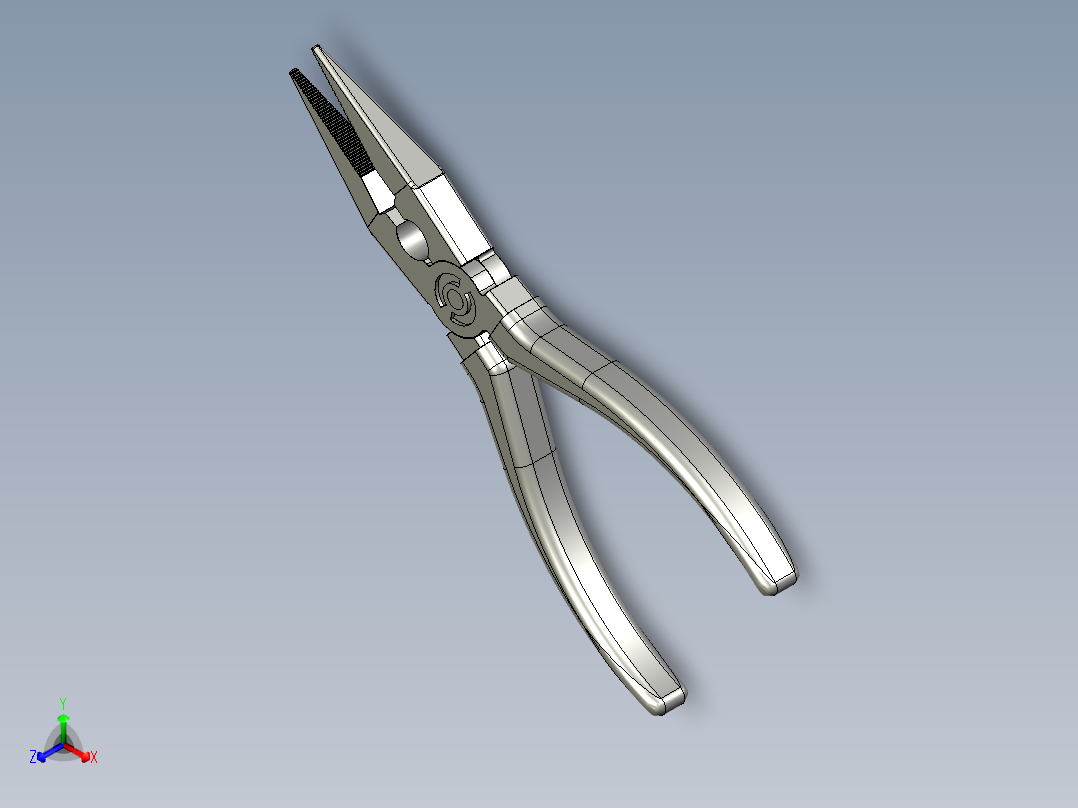 普通尖嘴钳正等轴测图