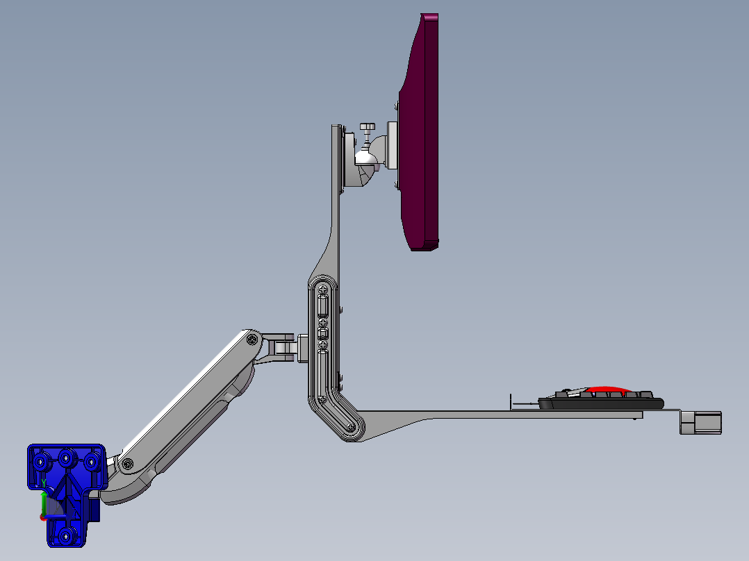 工业显示器支架左视图