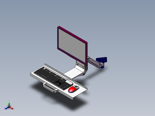 工业显示器支架正等轴测缩略图