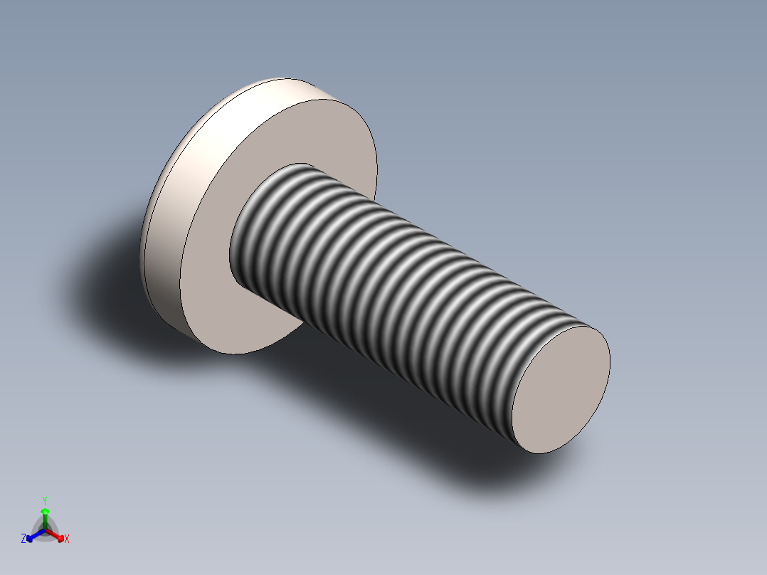 螺丝 M3.5 十字盘头-M3.5 x 10 Screw head.SLDPRT正等轴测图