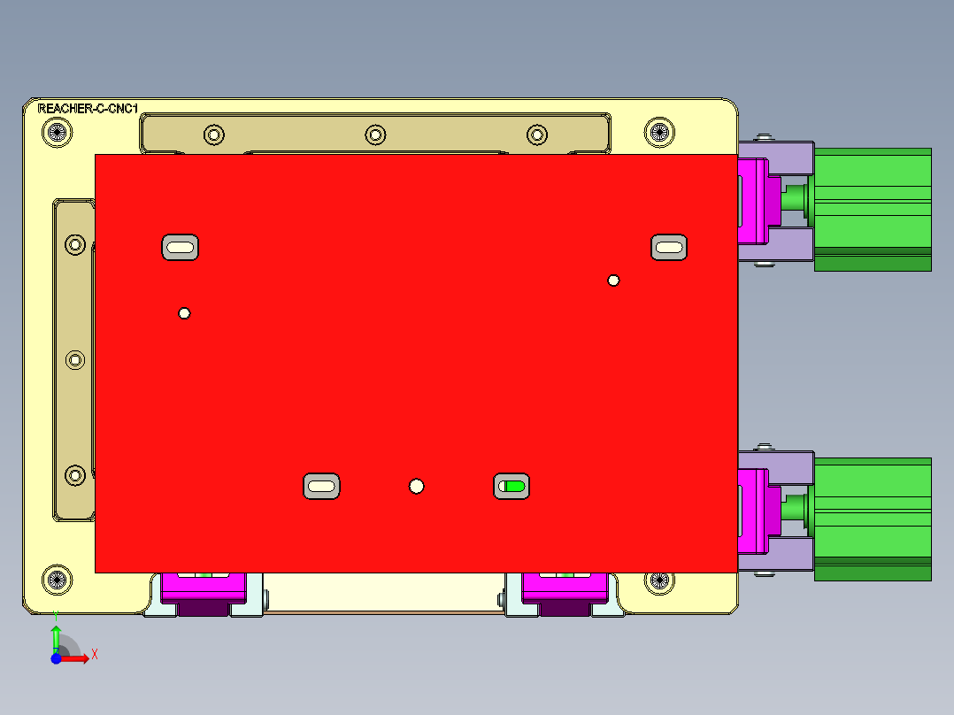 REACHER-C-笔记本CNC工装夹具三维模型cnc1前视图