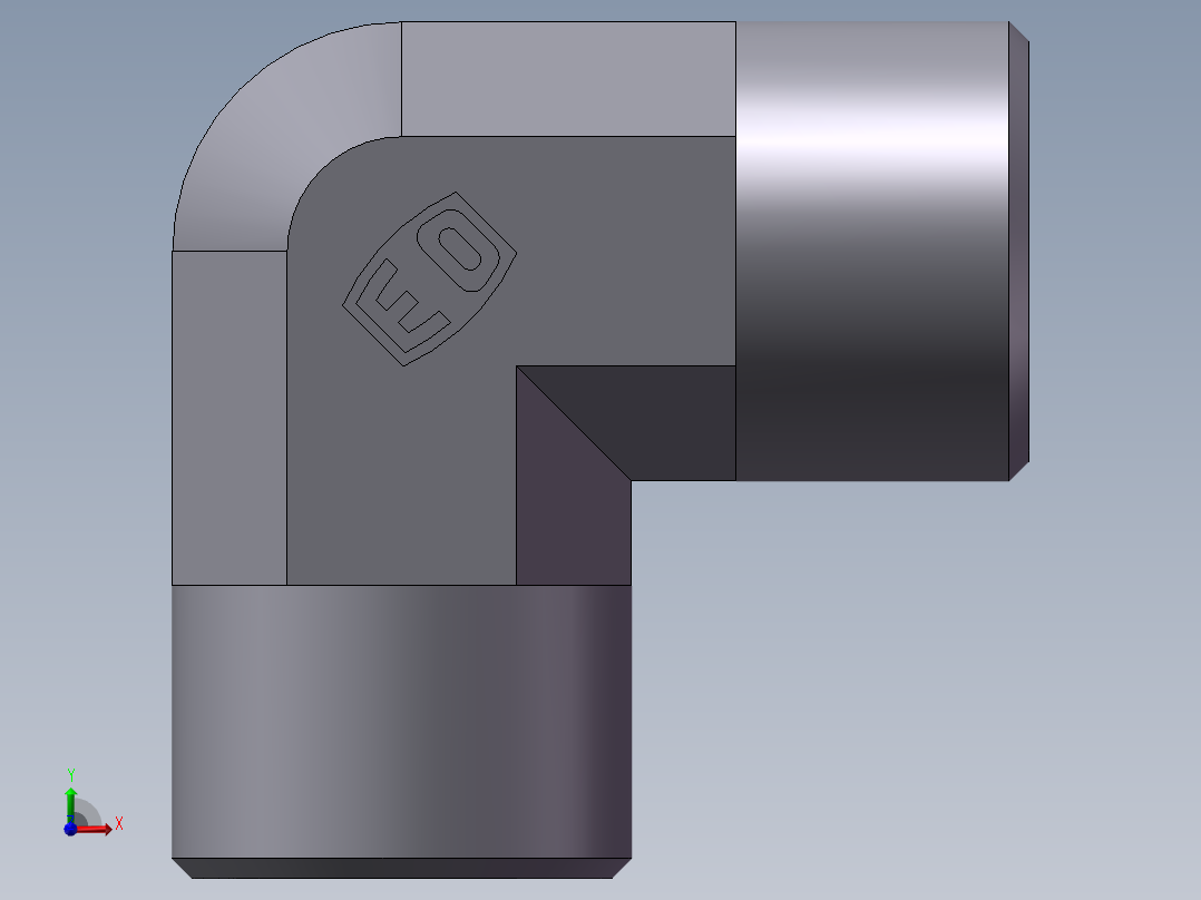 弯接头-W、1D9-22前视图