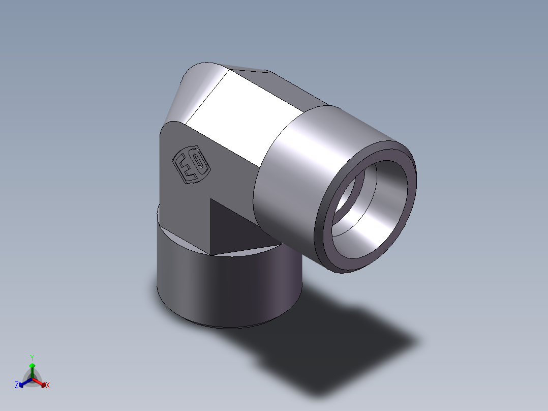 弯接头-W、1D9-22正等轴测图