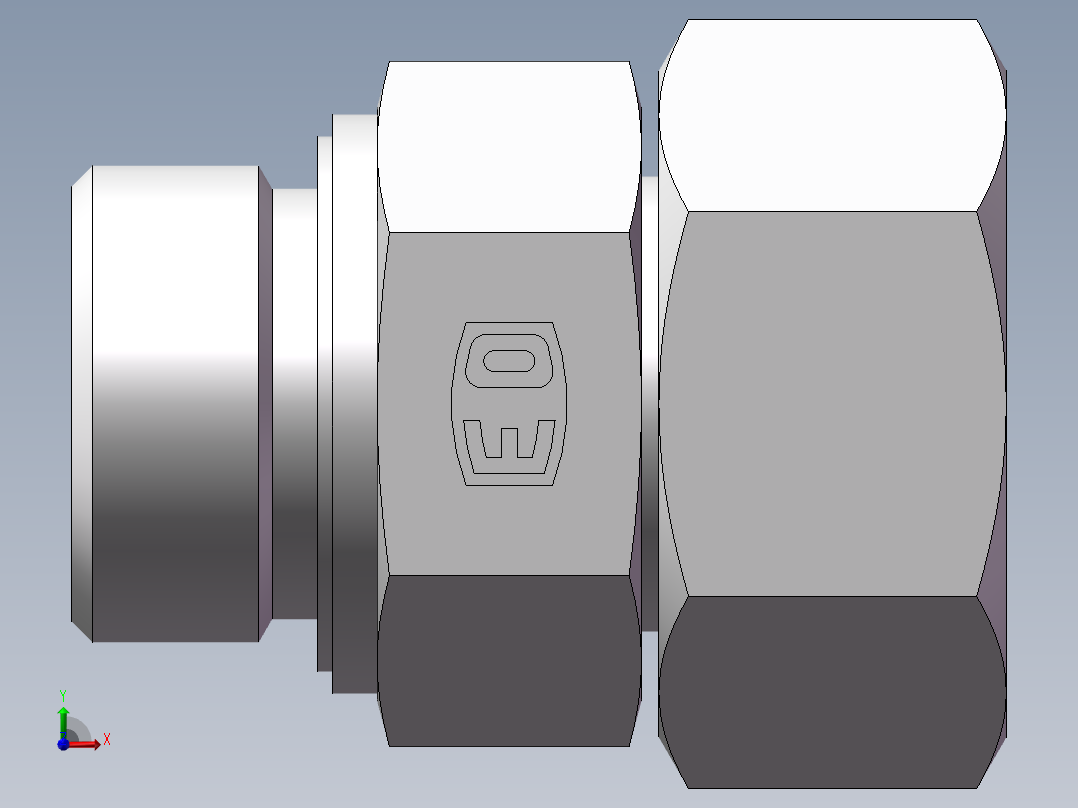 直通公制螺纹组合接头、2MD-33-36WD前视图