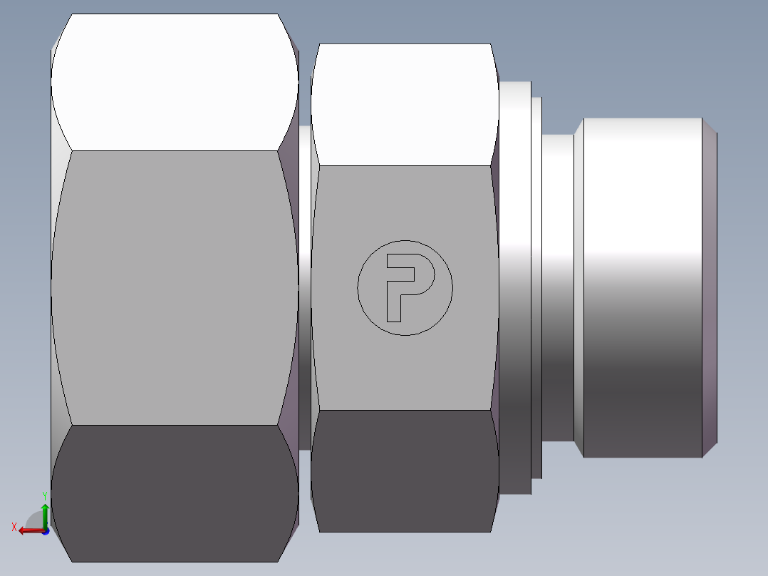 直通公制螺纹组合接头、2MD-33-36WD后视图