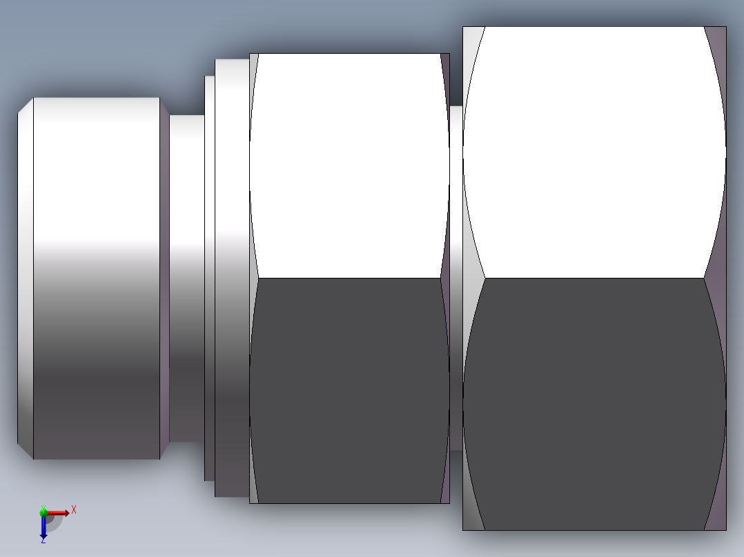 直通公制螺纹组合接头、2MD-33-36WD俯视图