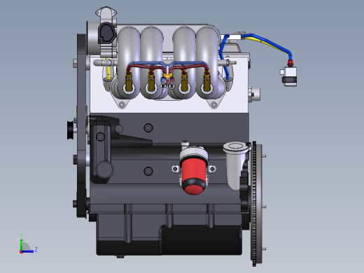 四缸发动机左视缩略图