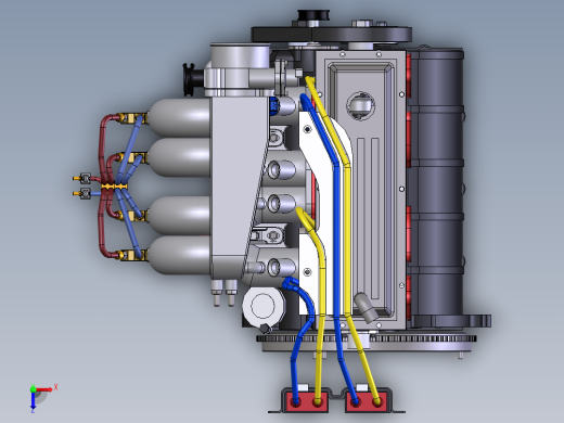 四缸发动机俯视缩略图