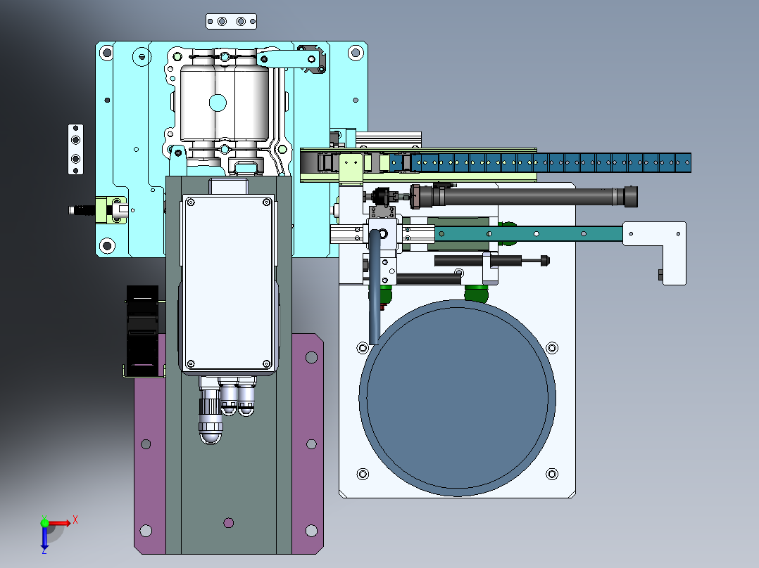 自动上料-抓取-压装-双工位伺服电缸销钉压装机俯视图
