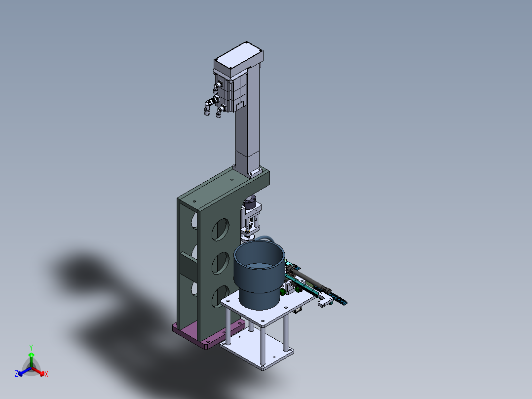 自动上料-抓取-压装-双工位伺服电缸销钉压装机正等轴测图