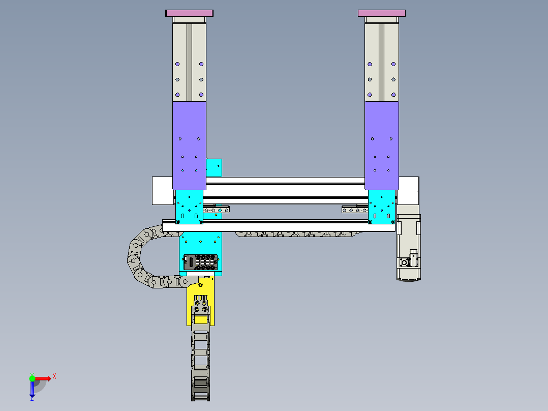 伺服X-Y搬运机构模型俯视图