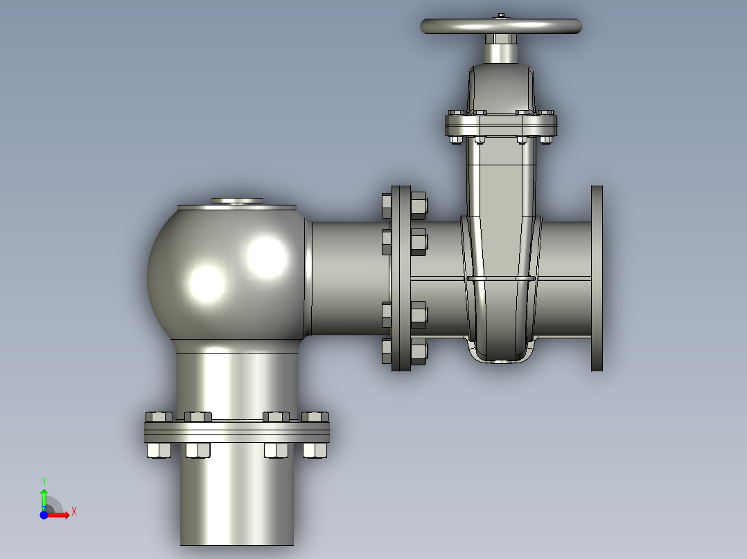 基于膜片自重式找平机构的排泥阀前视图