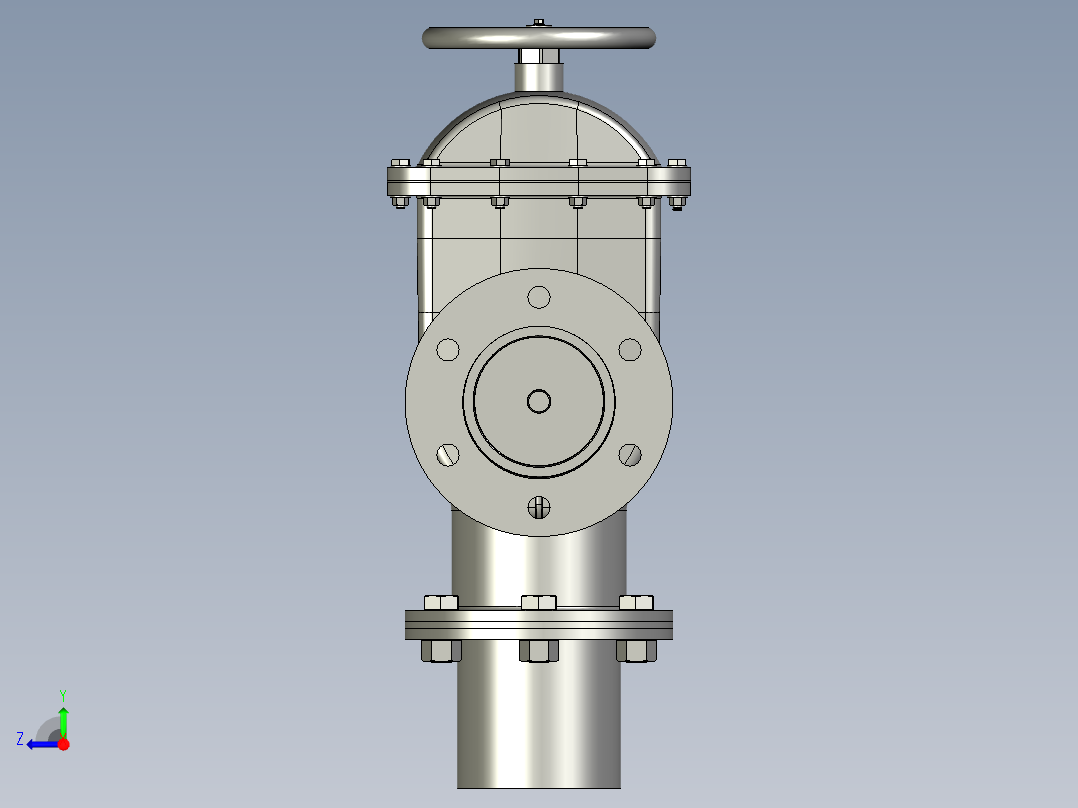 基于膜片自重式找平机构的排泥阀右视图