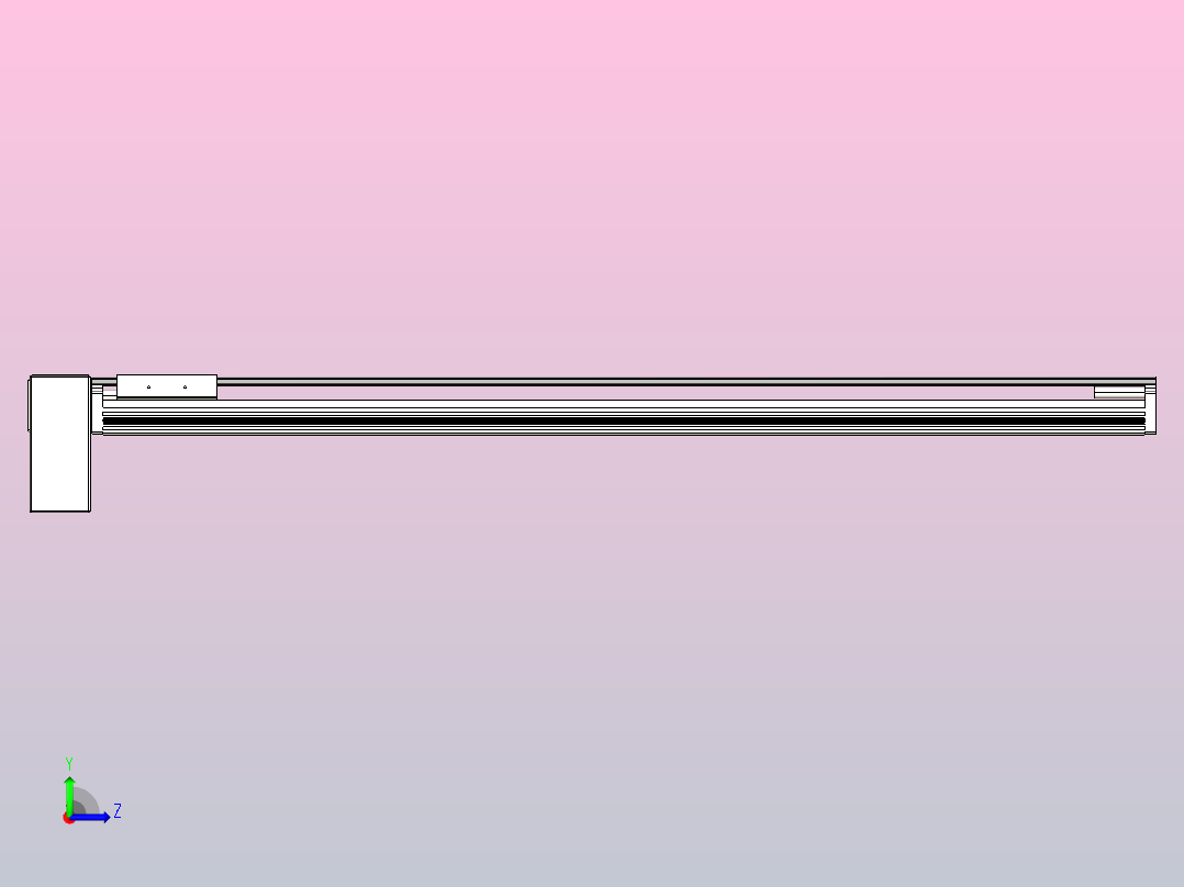 皮带直线轴半封闭可选导轨TPA-HNB-105D-90-L950-RP-C-P20-N3左视图