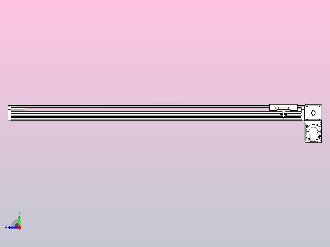 皮带直线轴半封闭可选导轨TPA-HNB-105D-90-L950-RP-C-P20-N3右视图