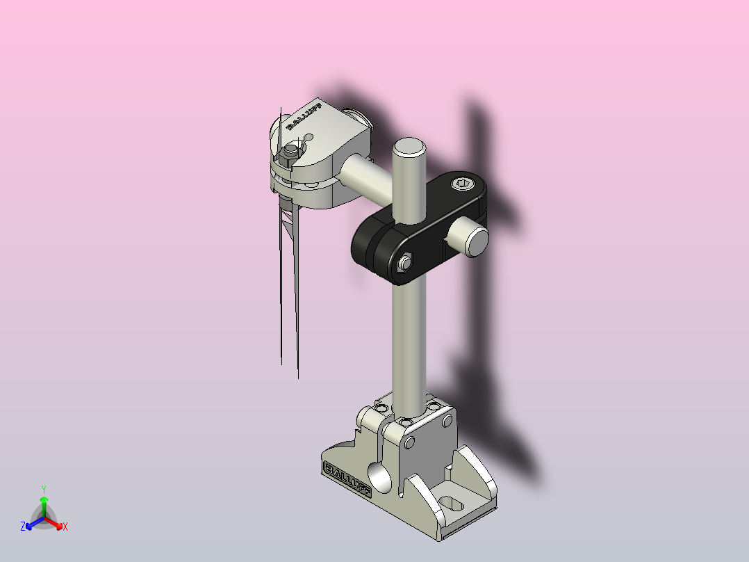 输送机传感器支架巴鲁夫BAV BP-PH-00180-01正等轴测图