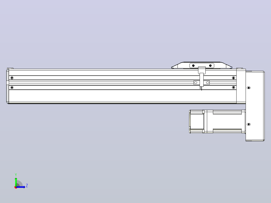 滚珠丝杠直线轴带导轨全封闭TPA-HCR-65S-1610C-L250-MP-C-P10-N3左视图