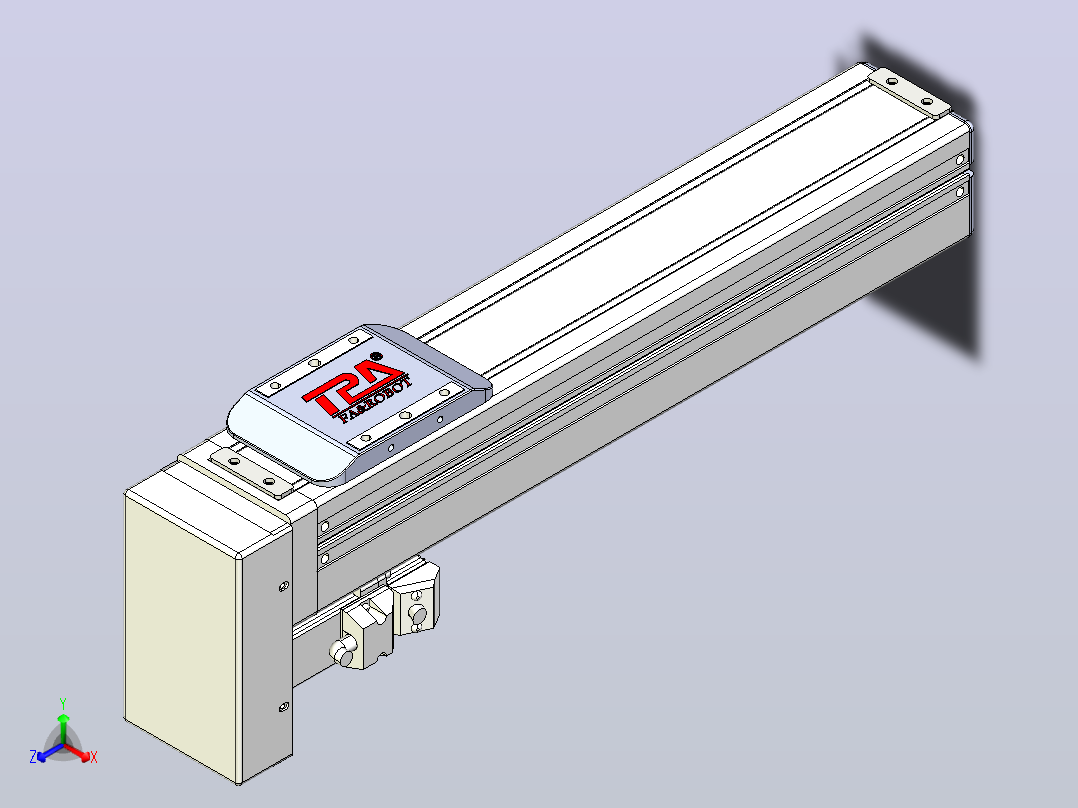 滚珠丝杠直线轴带导轨全封闭TPA-HCR-65S-1610C-L250-MP-C-P10-N3正等轴测图