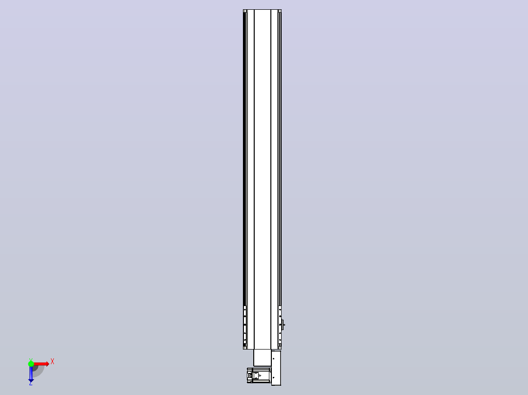 皮带直线轴半封闭可选导轨TPA-HNB-202D-140-L1450-MR-Y-P75-N3俯视图